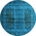 thumbnail image 1 of Ahgly Company Indoor Round Oriental Light Blue Industrial Area Rugs, 5' Round, 1 of 4