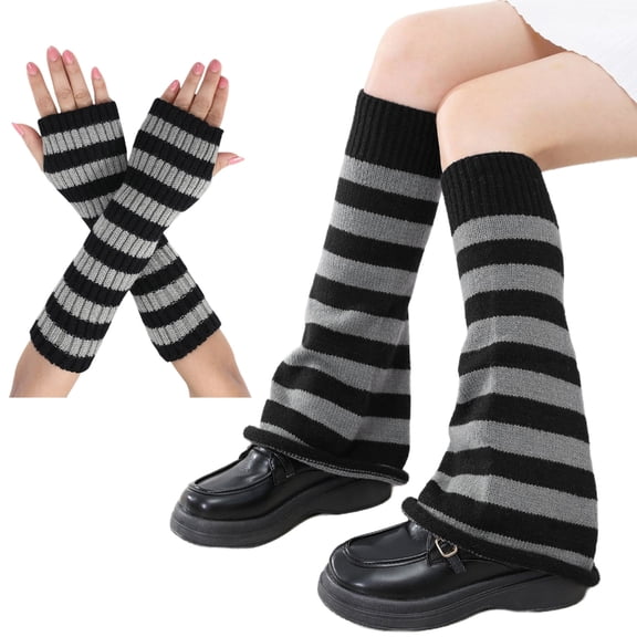 ComfortableThermal Knitted Gloves With Thick Ribbed Socks Winter Accessories Set