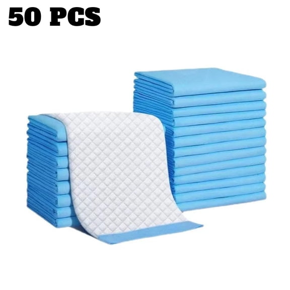 Dog Pee Pads Extra Large Super Absorbent Pet Training Pads with Adhesive Tabs,6 Layers Thick Leak-Proof Potty Pads for Dogs and Puppies(17.7*23.6Inch,Blue(50PCS))