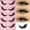 HY5-1, variant on 5 Pairs of False Eyelashes, Cat Eye Lashes, Wing Tail Eye Extension Lashes Makeup
