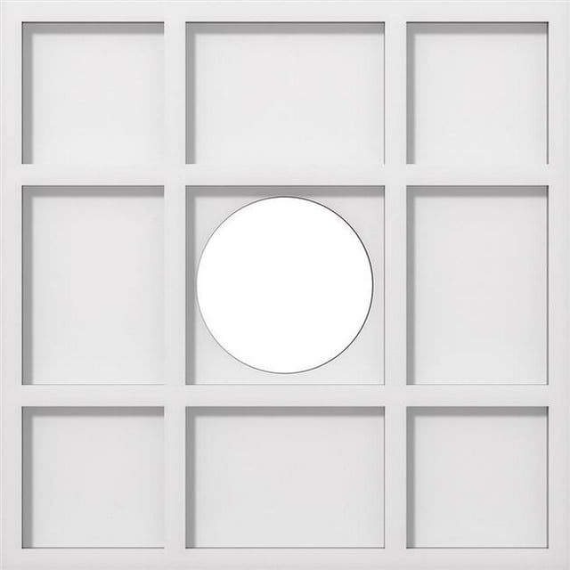 Ekena Millwork CMP16RK-05000 16 in. OD x 5 in. ID Square Rubik Architectural Grade PVC Contemporary Ceiling Medallion