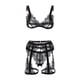 thumbnail image 3 of Gibobby Sujetador De Encaje Para Mujer Conjunto de lencería for Mujer Conjunto de lencería con Liguero y corpiño de Encaje Floral(Negro, M), 3 of 5