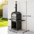 thumbnail image 3 of Outsunny Outdoor Wood Fired Pizza Oven with Side Shelves, Pizza Maker, 3 of 10