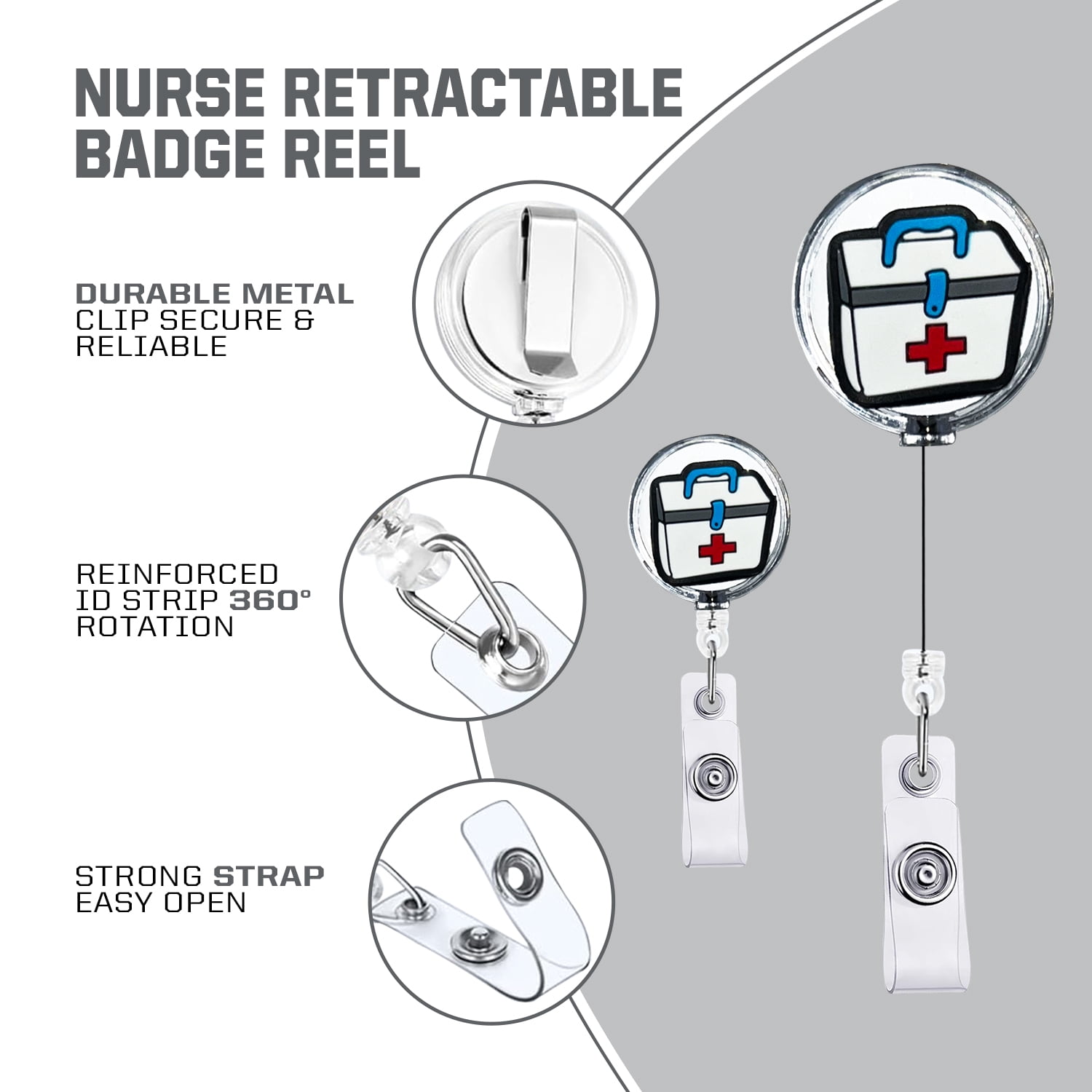 Nursing Kit – Nurse Accessories for Work | Trauma Shears, Clipboard with Storage, Badge Reel, Pen Light, Sticky Notes, Pen & Cheat Sheet – for Nursing Students & Professionals