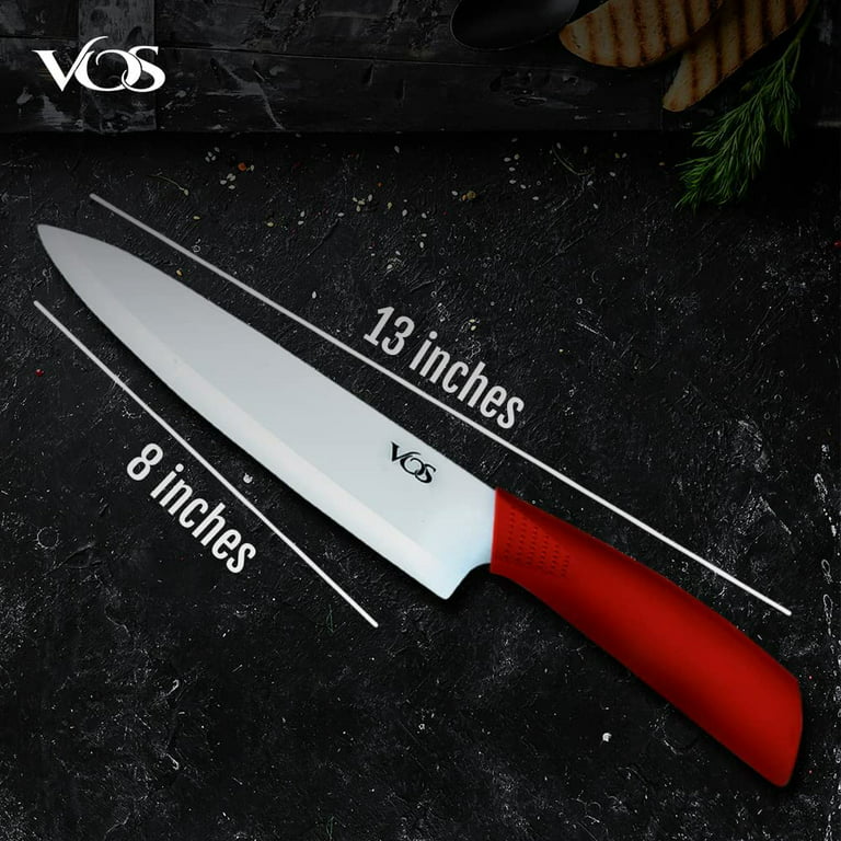 Vos Ceramic Chef Knife 8 Inch with Cover and a Gift Box - Advanced