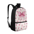 thumbnail image 2 of Binienty Pink Bow Deer Print Kids Backpack for Girls Ages 8-10 17 Inch Large Capacity Schoolbook Bag Customizable Length Shoulder Straps with Front Pocket Travel Daypack, 2 of 6