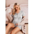 thumbnail image 5 of Ekouaer Women's Maternity Nursing Pajamas Shorts Set Summer Nursing Sets Soft Labor Delivery PJS, 5 of 6