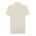 thumbnail image 4 of LIIPEE Summer Solid Color Shirt For Men Short Sleeve Band Collar Button Up Shirts Male Comfortable Breathable Versatile Tops,L, 4 of 7