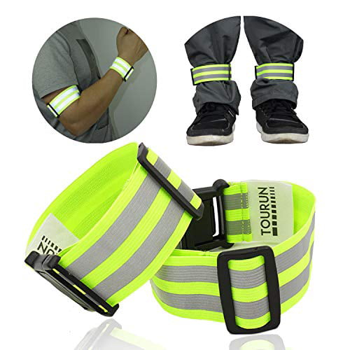 Reflective Running Gear Bands Armband Belt for Night Walking Bike Adjustable Reflective Bands for Runners Women Kids Men Bicycle Pants Cuff Bands Straps Clip Arm Ankle Leg Safety Bands for Cycling