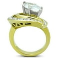 thumbnail image 3 of Womens Rings Two-Tone IP Gold (Ion Plating) 316L Stainless Steel Ring with AAA Grade CZ in Clear TK1546, 3 of 4