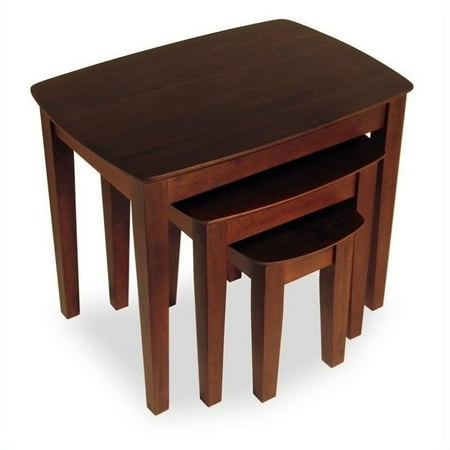 - Pemberly Row Solid Wood 3 Piece Nesting/End Tables in Walnut