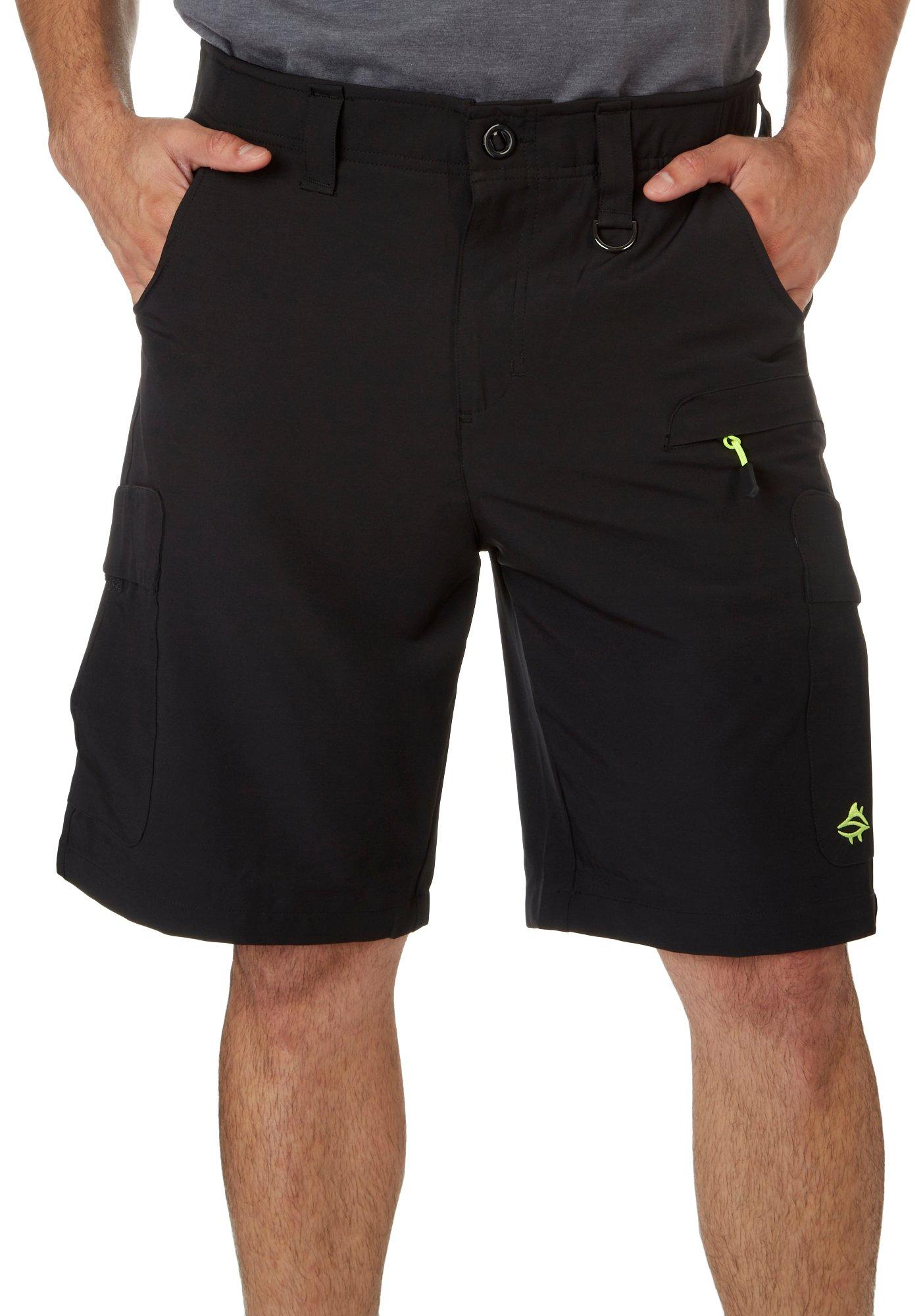 Loco Skailz Mens Harbor Performance Cargo Shorts 40W Black