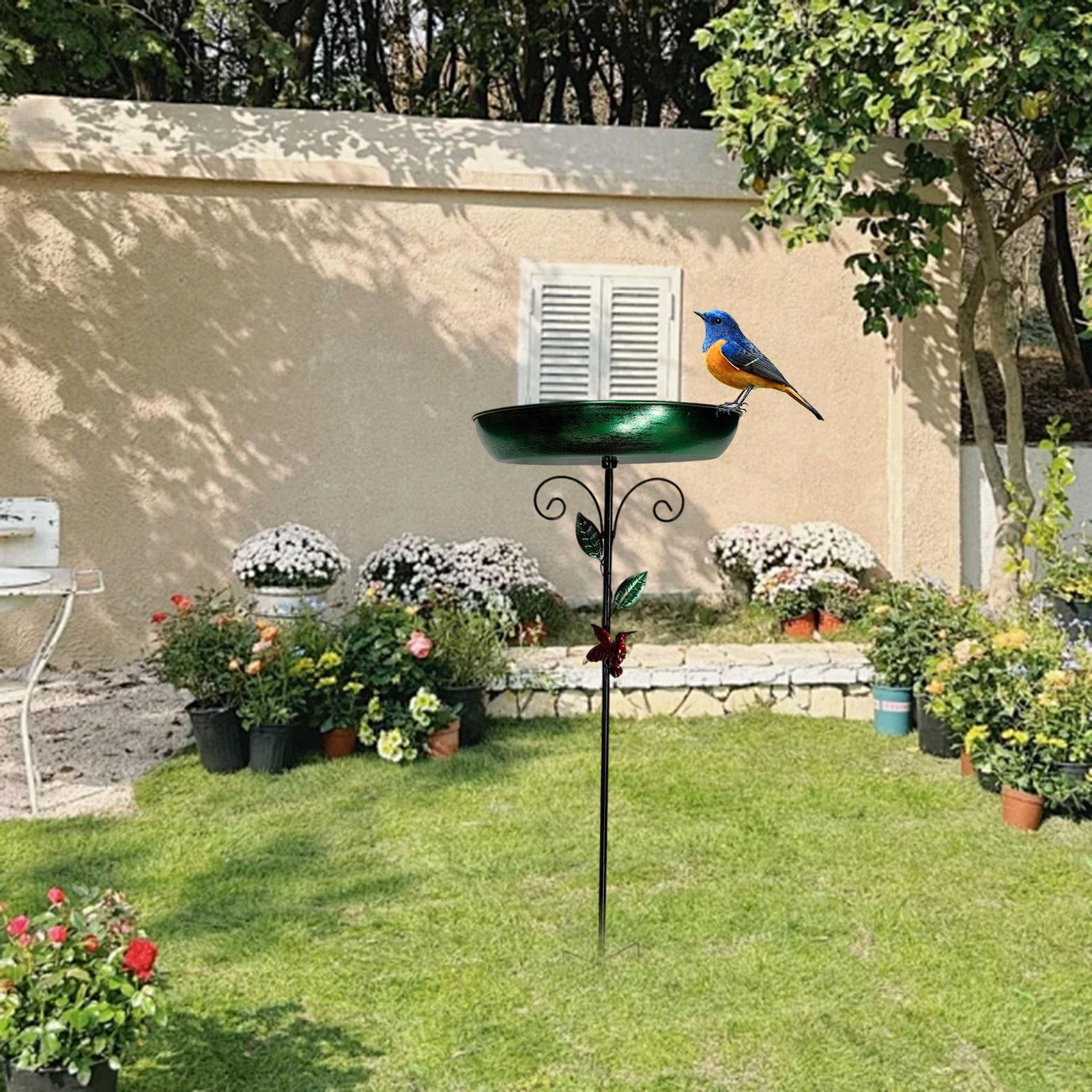 figatia Outdoor Metal Bird Bath Bird Feeder Multipurpose Easily Install Feeding Tray