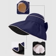 thumbnail image 5 of Bxsruta Women's Wide Brim Floppy Sun Hat with Back Bow Adjustable Lightweight Breathable Crochet Bucket Hat for Travel Beach Vacation, 5 of 6