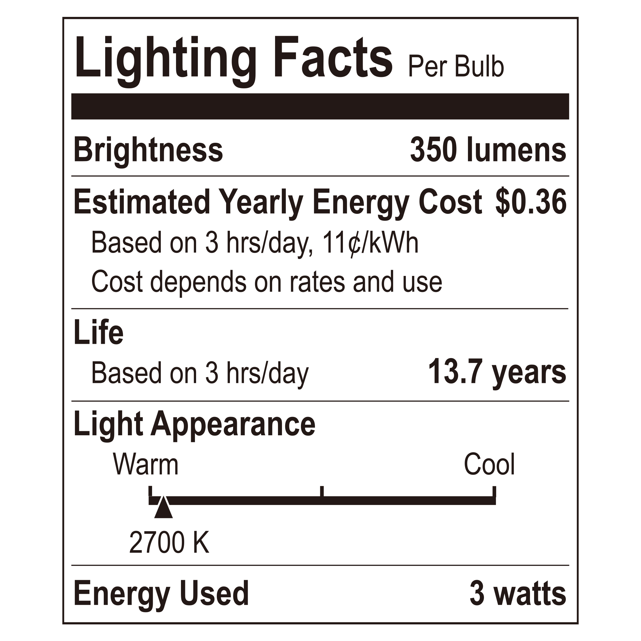 Great Value G25 LED Globe Bulbs, 3W Soft White, 3 Pack photo 3