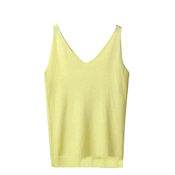Giftesty Womens Tanks Clearance Ladies Summer Solid Color Sleeveless V Neck Tank Tops