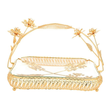 

Decorative Serving Tray Dried Food Snack Trays Candy Snack Bowl Iron Multipurpose Fruit Serving Tray for Birthday Countertop Wedding Kitchen