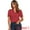 Red, variant on DARING DIVA Women's V Neck Notch Lapel Collar Shirt Blouses L Red