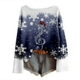 thumbnail image 5 of Arlun Plus Size Christmas Knit Sweaters for Women Red Glass Elk Reindeer Snowman Print Xmas Pullovers Tops Trendy Soft Comfort Long Sleeve Round Neck Cute Sweater Dark Blue XL, 5 of 5