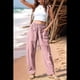 thumbnail image 5 of Pantalones de Verano para Mujer, Estilo Palazzo, Holgados, de Cintura Alta, Estampados, para Vacaciones en la Playa Rosa XXL, 5 of 8