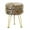 Leopard - Gold Leg, variant on Home Soft Things Faux Fur Stool - Leopard - Black Leg - 13x13x17"