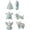 6Pcs, variant on Sea Glass Angel Christmas Ornament, 2D Flat Acrylic Hanging Pendant with Shell & Pearl Details, Coastal Style Decor for Christmas Tree Holiday Window Wall