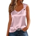 thumbnail image 2 of Shapewear Tank Tops for Women Women's Elegant Satin Tank Top Asymmetrical Strap Solid Color Sleeveless Blouse Shirt for Party Daily XL, 2 of 6