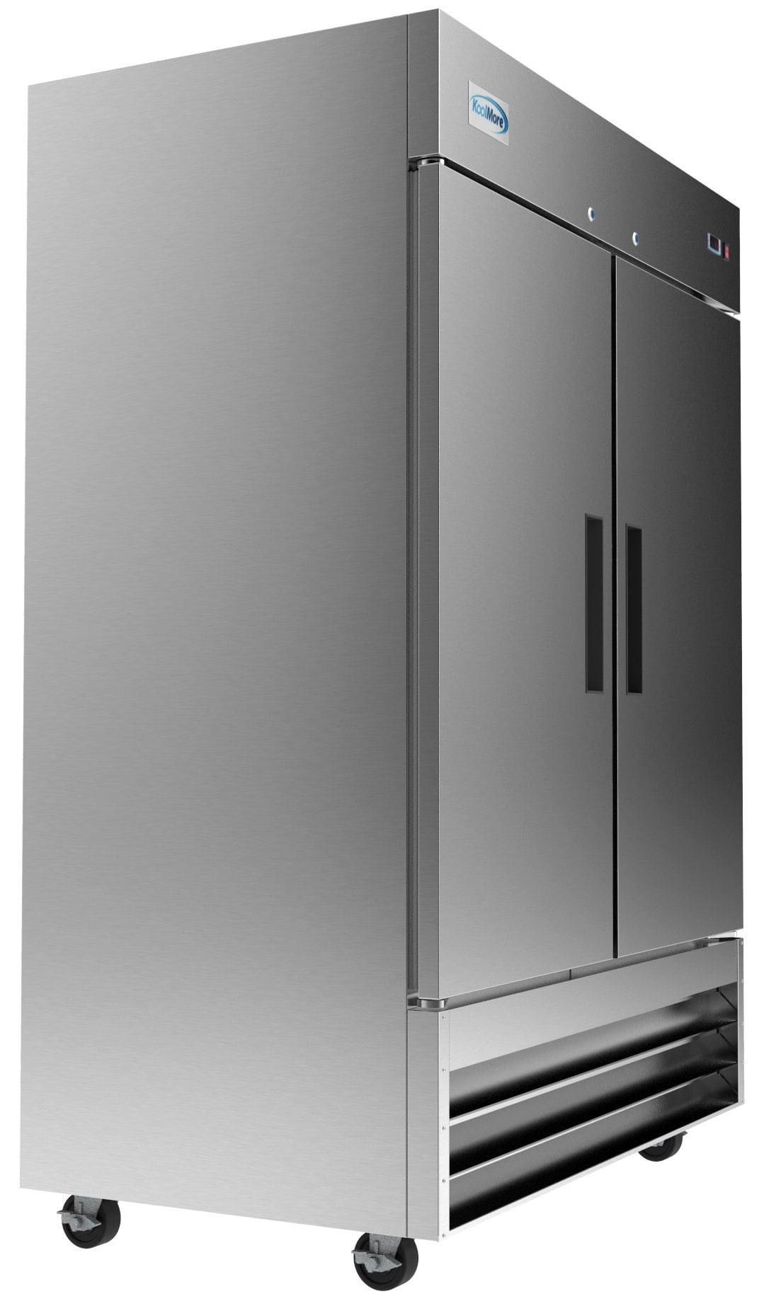 Koolmore 54" 2 Door Stainless Steel Upright Reach-in Freezer in Silver