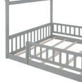 thumbnail image 5 of Bellemave Full Size House Floor Bed, Wooden Montessori Full Bed with Fence Railings and Support Slats, No Box Spring Needed (Gray), 5 of 7