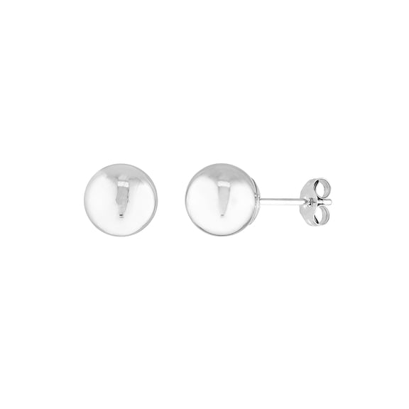 14kt White Gold Women's 7mm Ball Stud Earrings With Post and Butterfly Closure