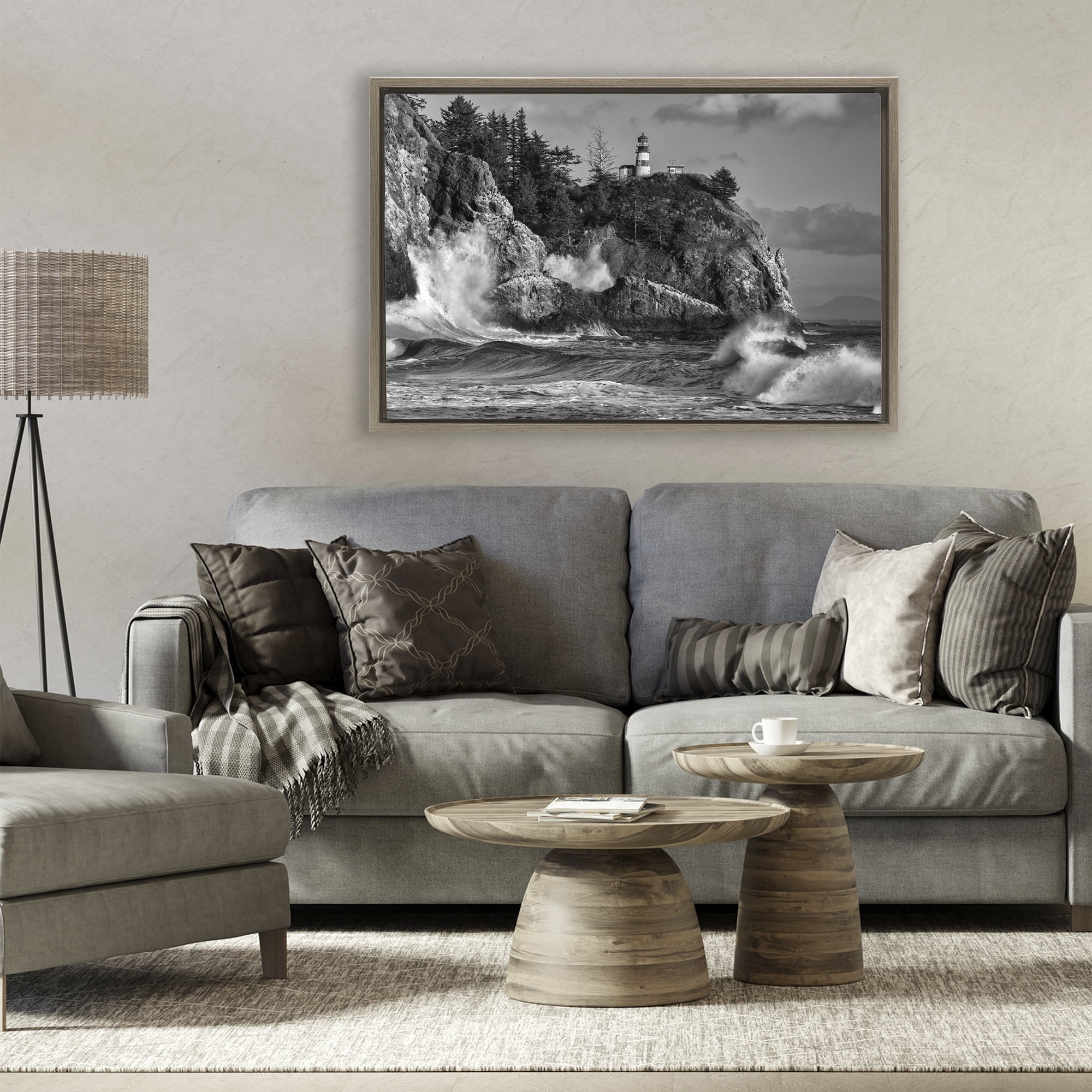 Stupell Industries Rising Tide at Cape Brown Framed Floater Canvas Wall Art, design by Rick Berk
