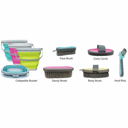 UPC: 0782146300816 | 31PC Professional Choice Horse Grooming Kit Brush Comb W/ Collapsible Silicon Bucket