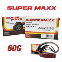 Super Maxx Expander Wheel Kit / Sanding Belts 36G, 50G, 60G, 80G,120G Product: 60GRIT - Pack of 10