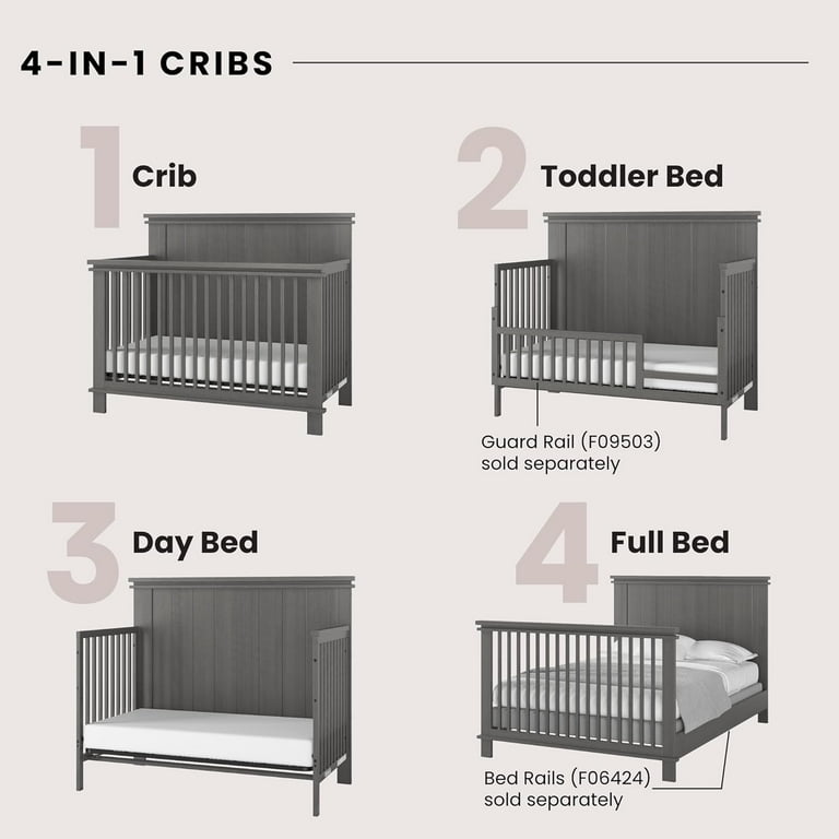 Convertible crib store mattress size