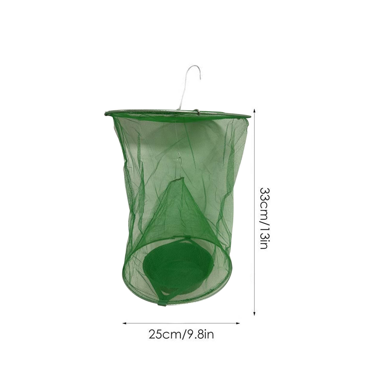 YUNAFFT Reusable Fly Trap with Bait Tray - Durable Mesh Cage for Outdoor Flies, Low Odor Fly Catcher for Farms/Orchards/Gardens
