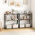 thumbnail image 6 of Costway 36” Console Table with Wooden Textured Open Shelves & Metal Frame for Hallway Brown, 6 of 11