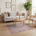 thumbnail image 3 of ODIKA Pink Throw Vintage Scrolling Petal Border Decorative Variegated Non-Slip Chair-Friendly for Home Office, Gaming Room, Under Desk, 3 of 7