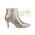 thumbnail image 3 of BLISSFUL STEP Pointed Toe Stiletto Heel Glitter Ankle Boots for Women Silver 9, 3 of 6