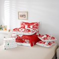 thumbnail image 5 of Feelyou White Reindeer Twin Bedding Sets 7-Piece, Xmas Poinsettia Flower Bedding Comforter Set, Merry Christmas Reversible Sheet Sets, Ultra Soft Home Decor, 5 of 7