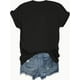 thumbnail image 3 of Camisetas para mujer, de verano, casual, manga corta, cuello redondo, con estampado, color blanco negro, blusaI'm Short - Women's Chic Letter Print Tee - Comfy, Casual Short Sleeve Crew Neck T-shirt, 3 of 5