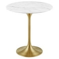 thumbnail image 2 of Modway Lippa 20" Round Artificial Marble Side Table in Gold White, 2 of 7