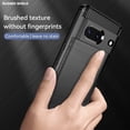 thumbnail image 3 of REQO Phone Case for Google Pixel 7 5G with Tempered Glass Screen Protector Cover and Cell Accessories Soft Slim Silicone Pixel7 Pixle Seven Pixel7case Protective Women Men Carbon Fiber Navy Black, 3 of 9