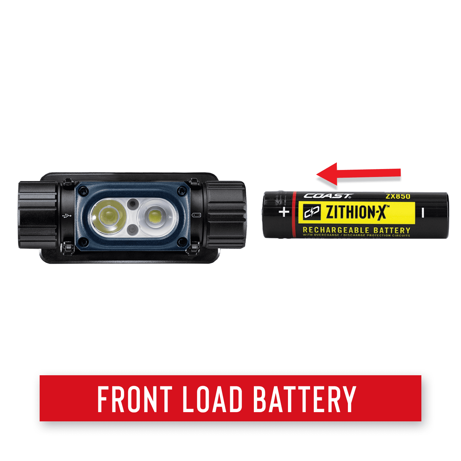 COAST WPH34R 2000 Lumen WATERPROOF Ultra Bright IP68 USB Rechargeable-Dual Power Headlamp