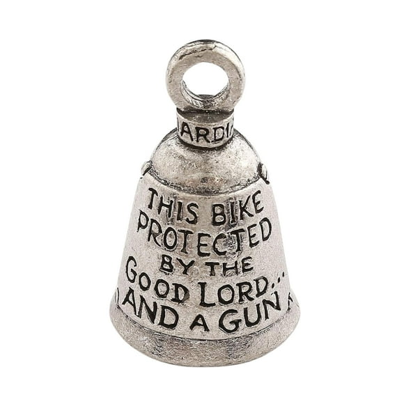 Guardian Bell This Bike Protected By Good Luck Bell W/Keyring & Black Velvet Gift Bag | Motorcycle Bell | Lead-Free Pewter | Made In Usa