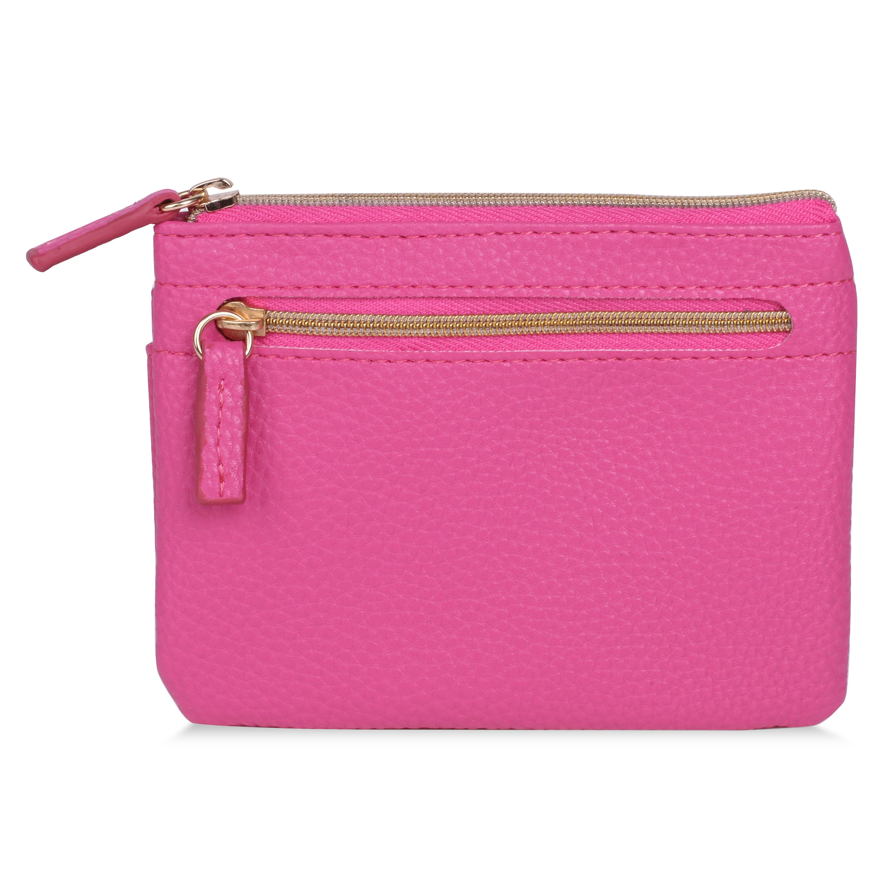 Julia Buxton Women's Pebble Vegan Leather Large ID Coin Case, Fuchsia ...