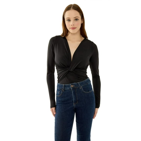 V-Neck Long Sleeve Slim Fit Bodysuit