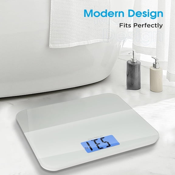 Digital Talking Bathroom Scale, Accurate Body Weight Measurement with Large LCD, Auto On & Off, Voice Feature for Seniors & Visually Impaired, 551LB Max, Batteries Included