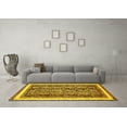 thumbnail image 3 of Ahgly Company Machine Washable Indoor Rectangle Abstract Yellow Modern Area Rugs, 7' x 10', 3 of 4