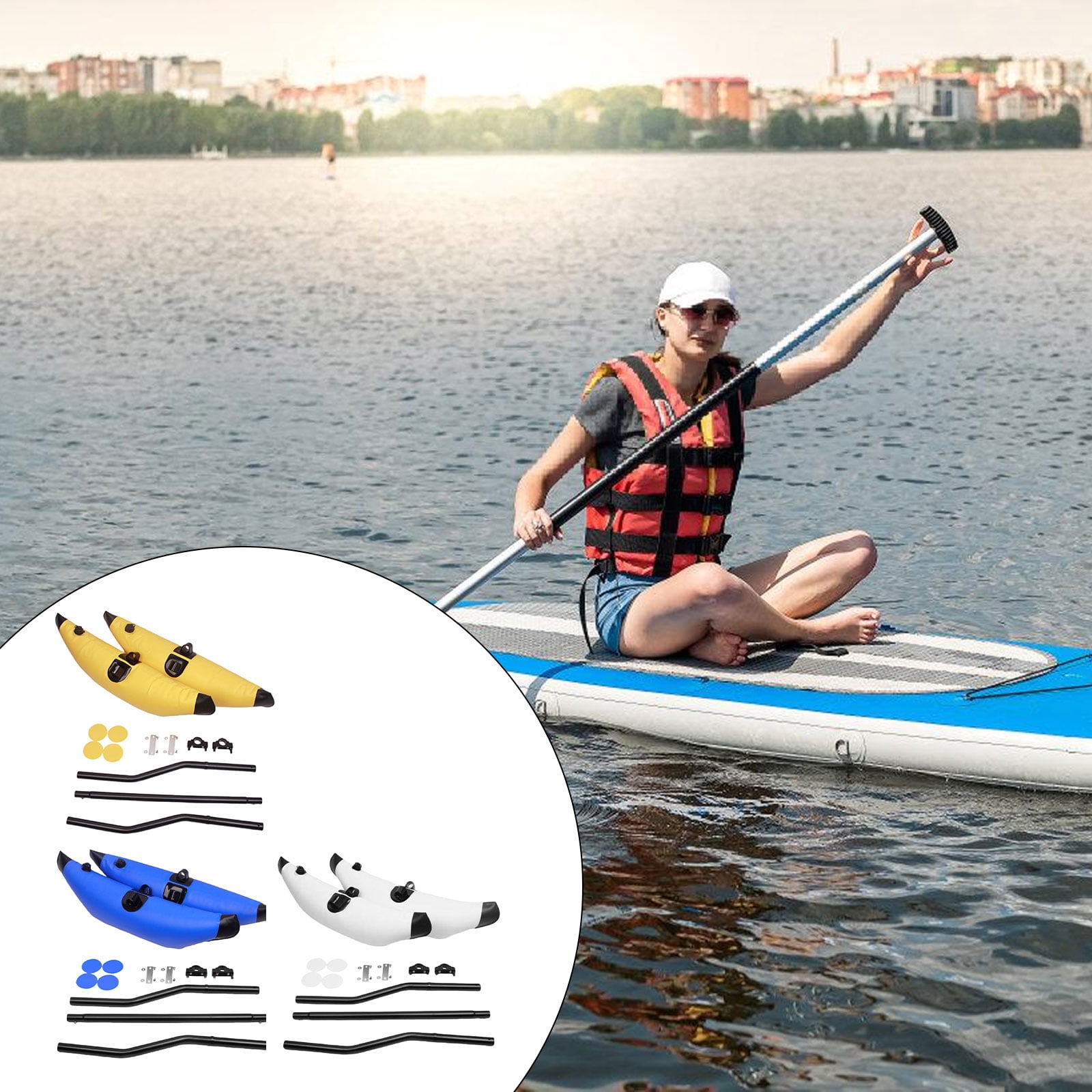 Inflatable Kayak Stabilizer, Kayak Outrigger Replacement Set, Kayak Inflatable Boats Outrigger PVC Canoes Accessories