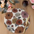 thumbnail image 3 of Vintage Peony Round 13 Inch Placemats Set of 4, Summer Botanical Retro Art Rustic HeatResistant Non Slip Place Mats for Dining Table, Wipeable Braided Kitchen Table Mats for Housewarming, 3 of 9